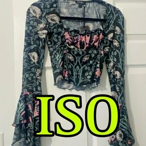 ISO Widow Vintage Enchantments Mesh Top & Flare Pant